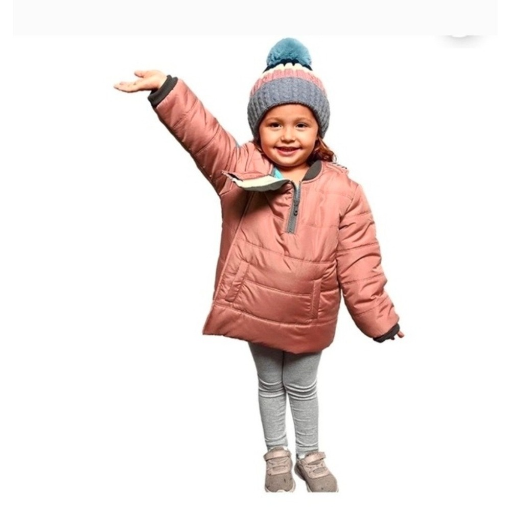 Buckle Me Baby‎ Coats Kids Blush Quilted Half Zip Hooded Puffer Jacket Size 5